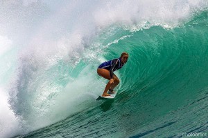 Bethany Hamilton ripping it up on her "customized board".